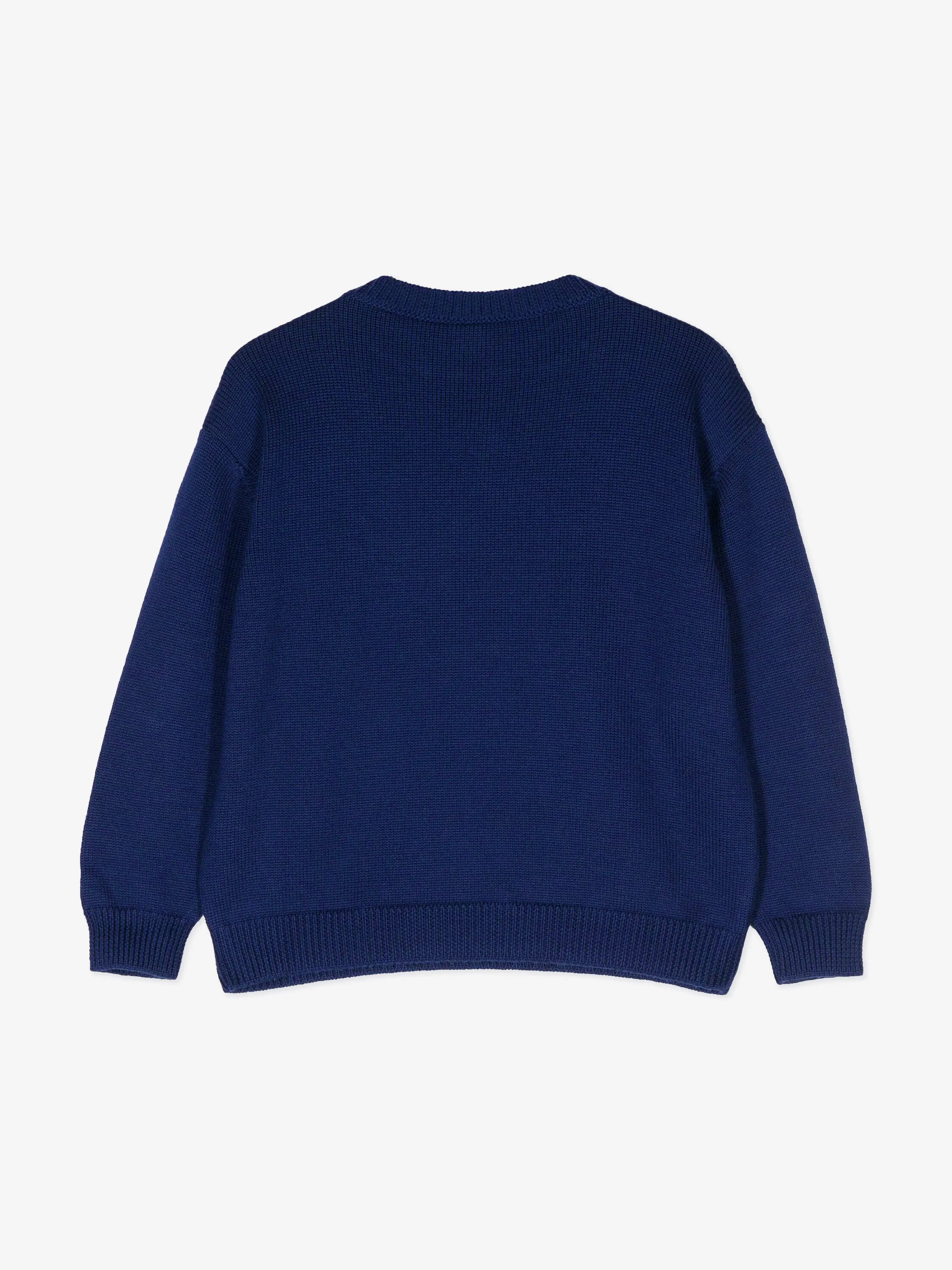 Fendi Kids Wool Knit Jumper in Navy