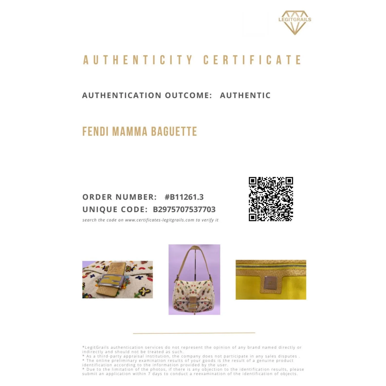 Fendi Mamma Baguette Linen Beaded Ecru