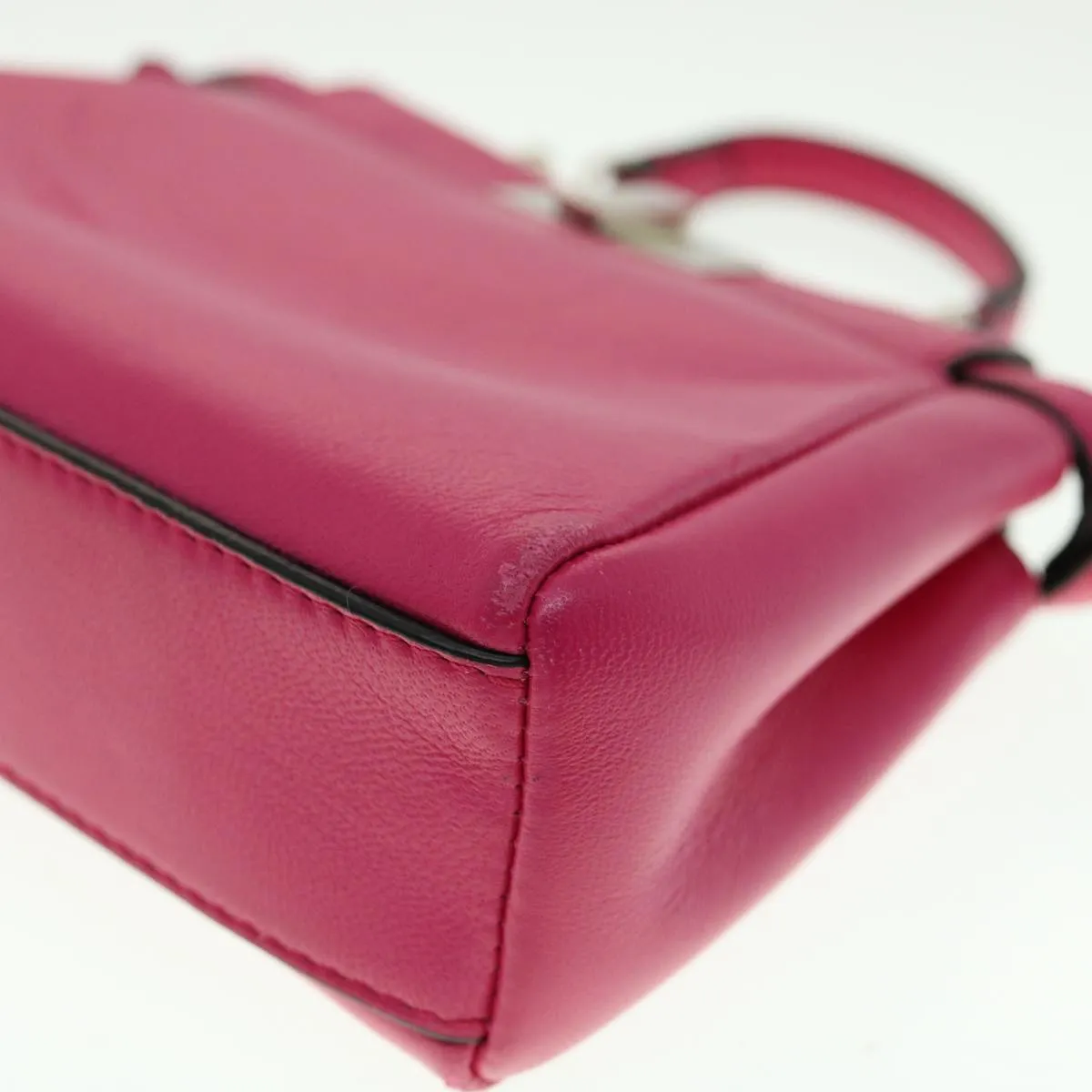 FENDI Micro Peek A Boo Hand Bag Leather 2way Pink  am2705gA