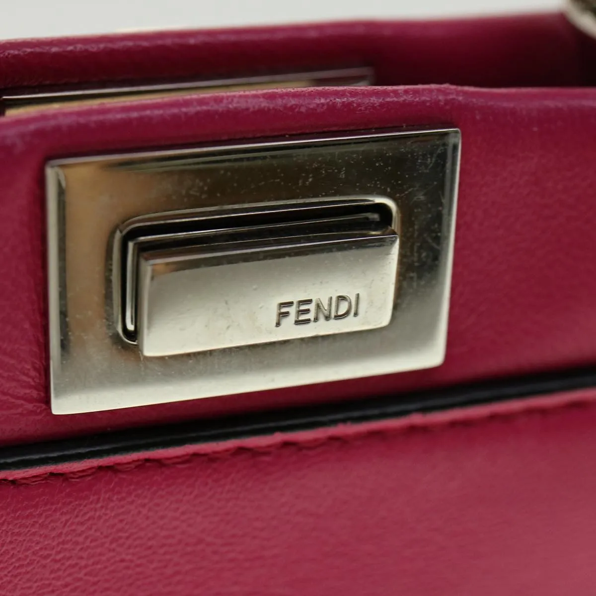 FENDI Micro Peek A Boo Hand Bag Leather 2way Pink  am2705gA