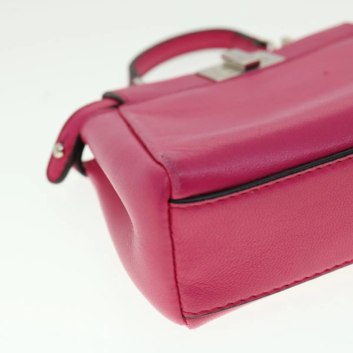 FENDI Micro Peek A Boo Hand Bag Leather 2way Pink  am2705gA