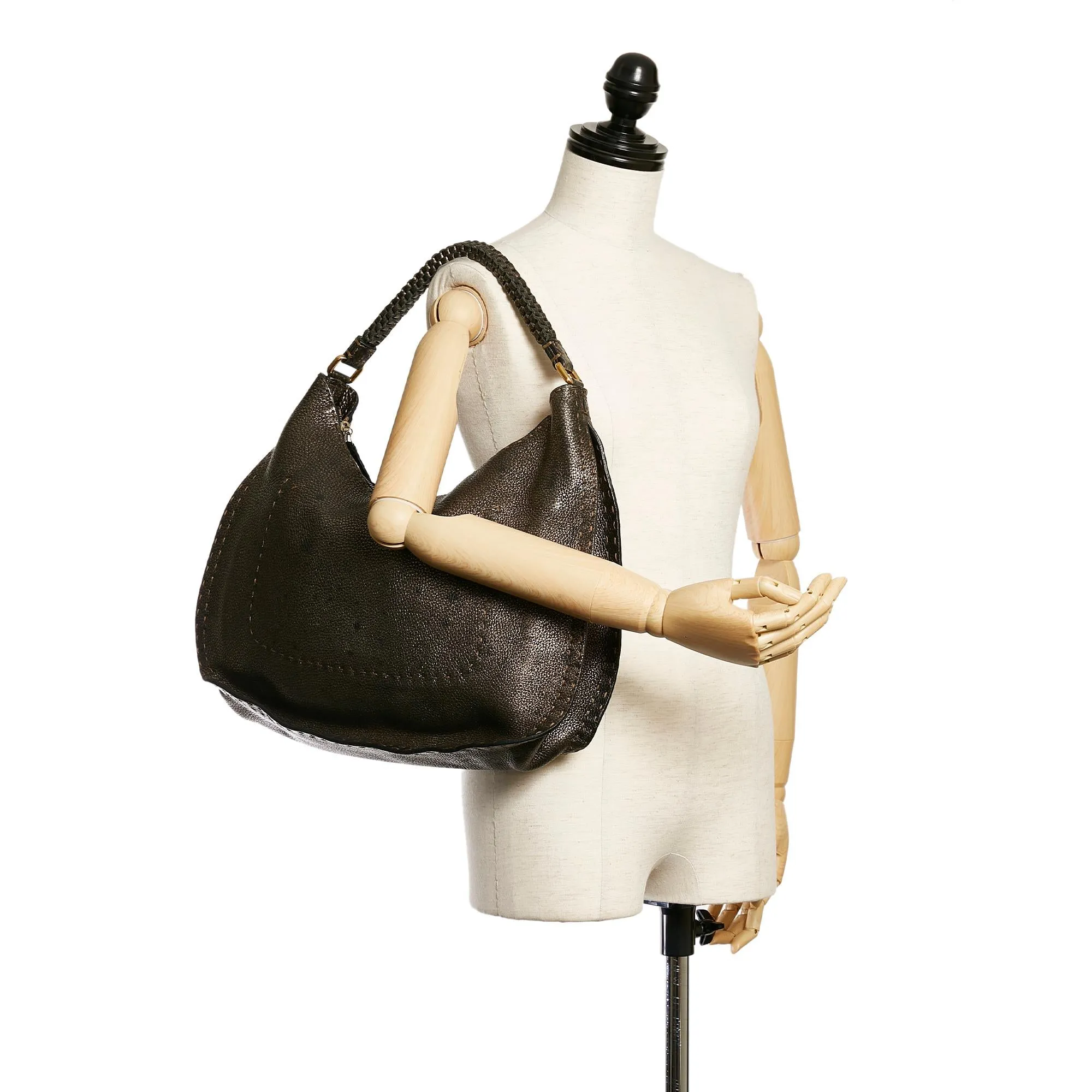 Fendi Selleria Leather Hobo Bag (SHG-37579)