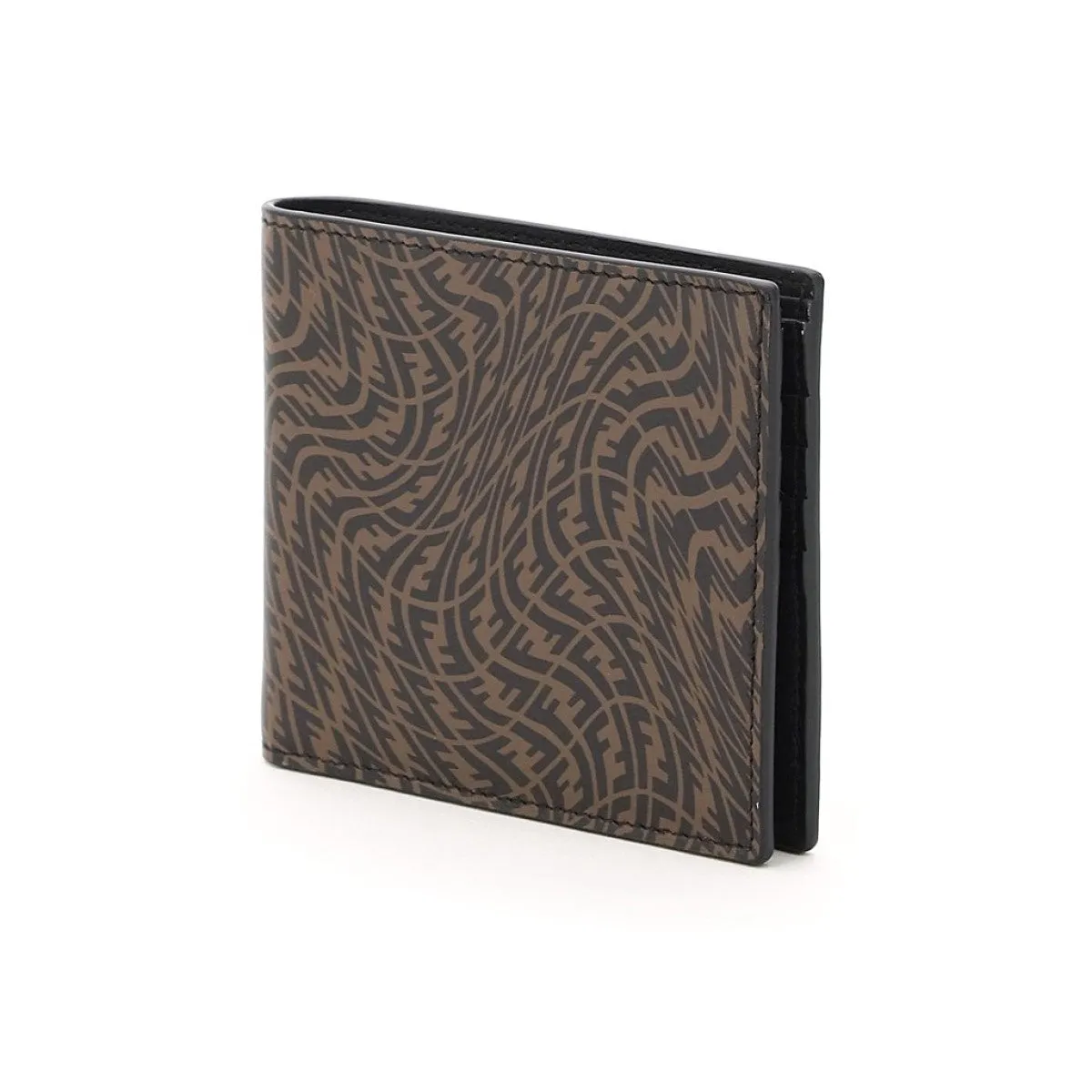 Fendi x Sarah Coleman FF Vertigo Brown Black Bifold ID Wallet 7M0303