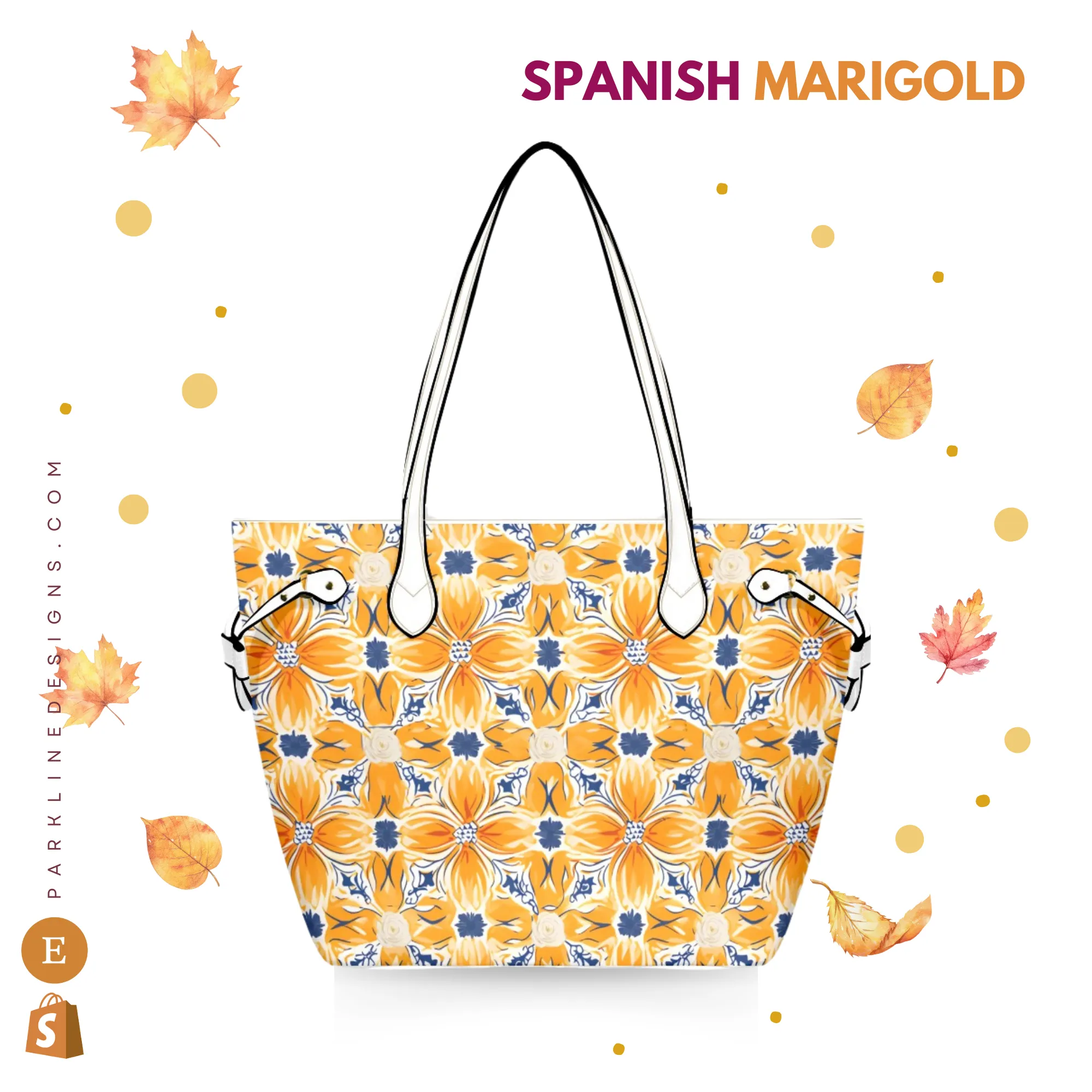 Floral Pumpkin Leather Bag| Perfect Autumn Gift for Her | Elegant & Durable Fashion Tote