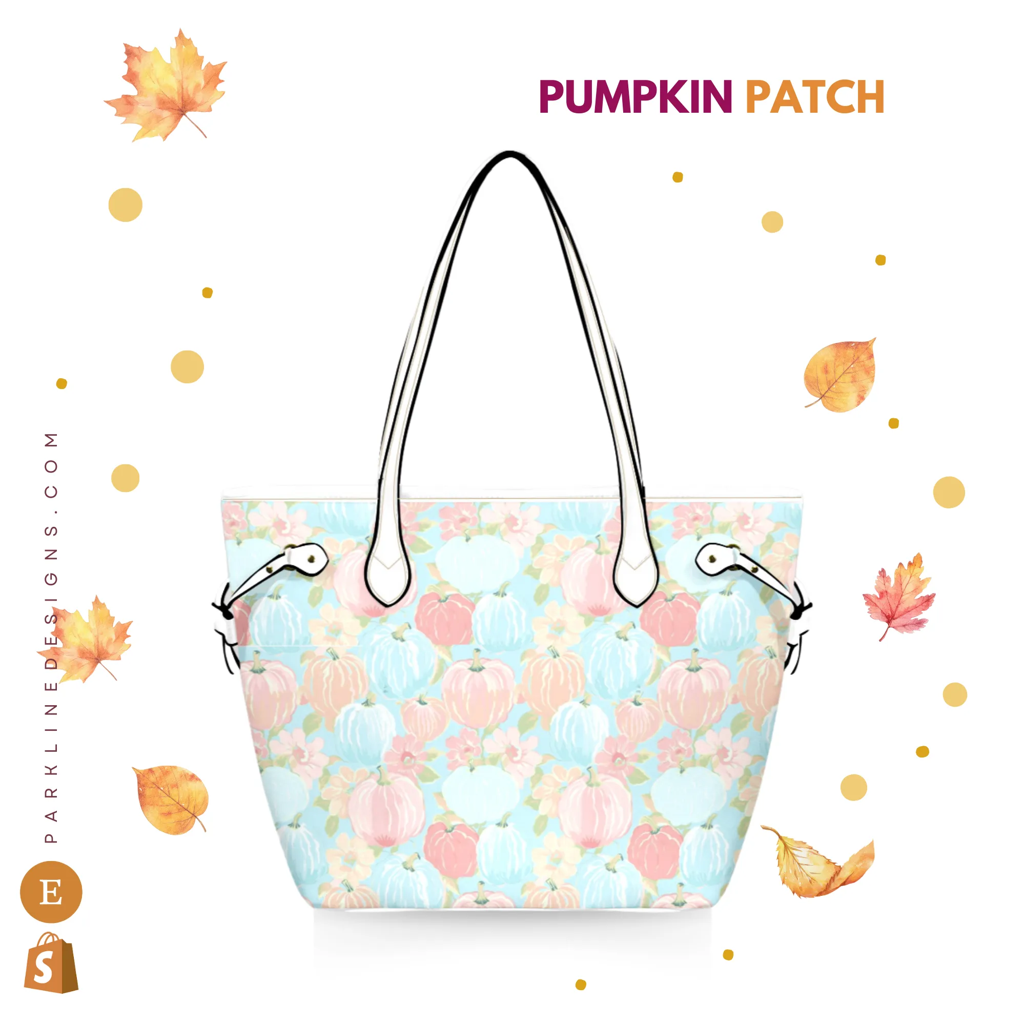 Floral Pumpkin Leather Bag| Perfect Autumn Gift for Her | Elegant & Durable Fashion Tote