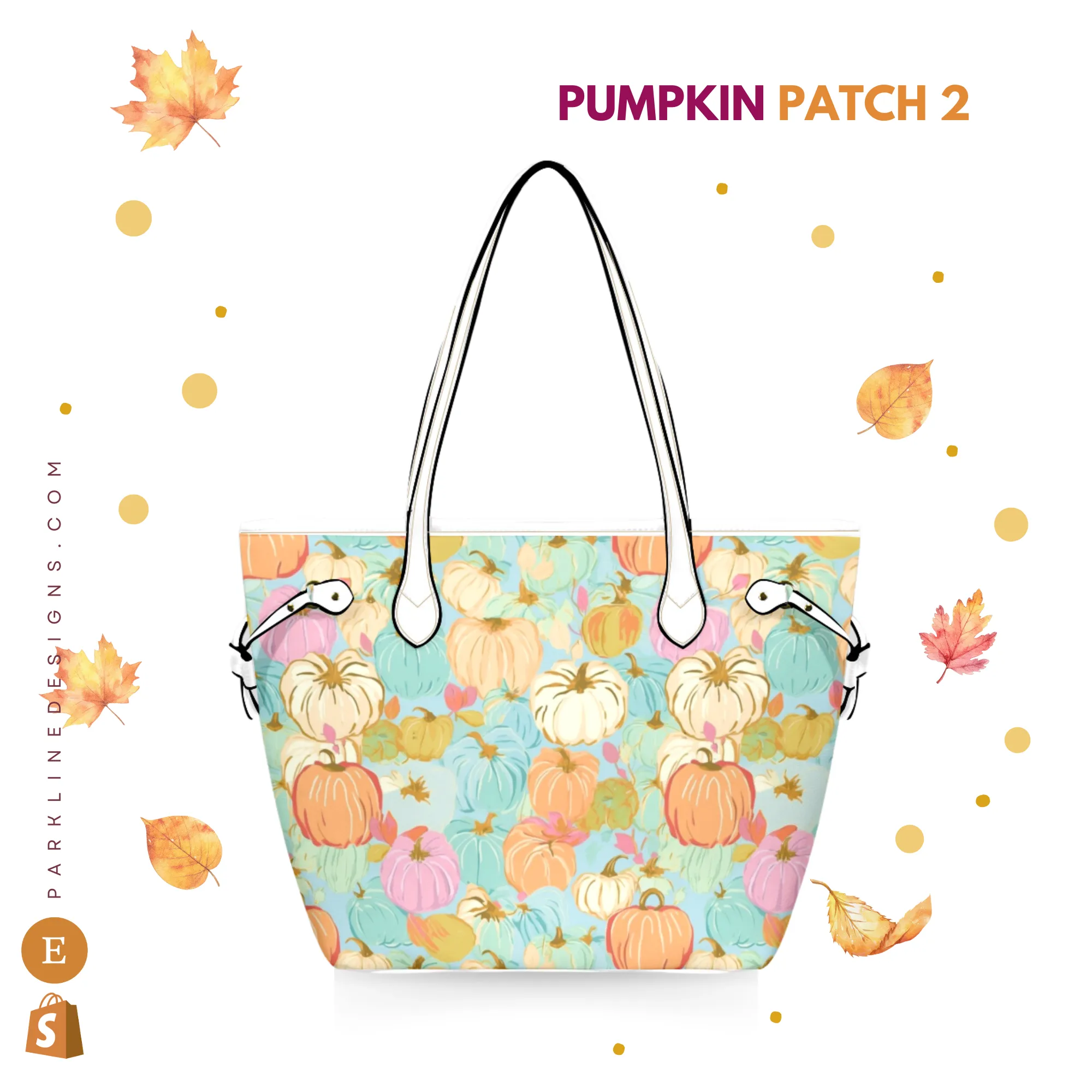 Floral Pumpkin Leather Bag| Perfect Autumn Gift for Her | Elegant & Durable Fashion Tote