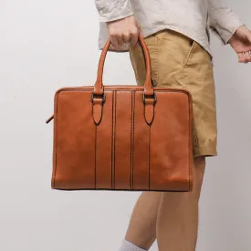 Full Grain Leather Briefcase Laptop Messenger Bag