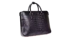 Genuine Crocodile Skin Leather Mens Briefcase Laptop Bag