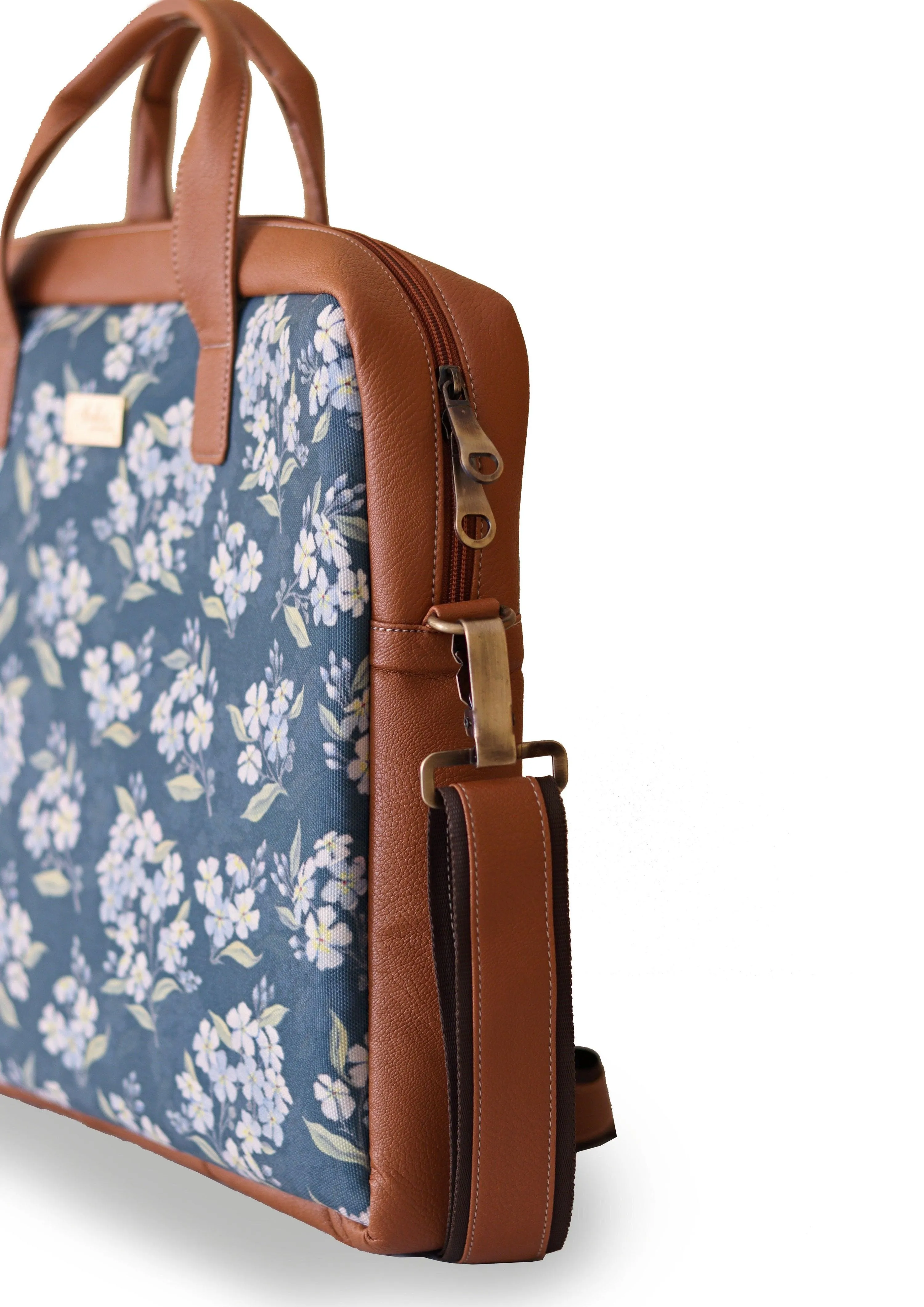 Green Floral Women's Laptop Bag