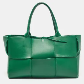 Green Intrecciato Leather Medium Arco Tote