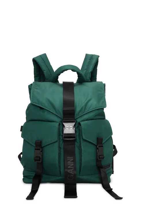 Green Tech Backpack in Forest Night Polyester Women's