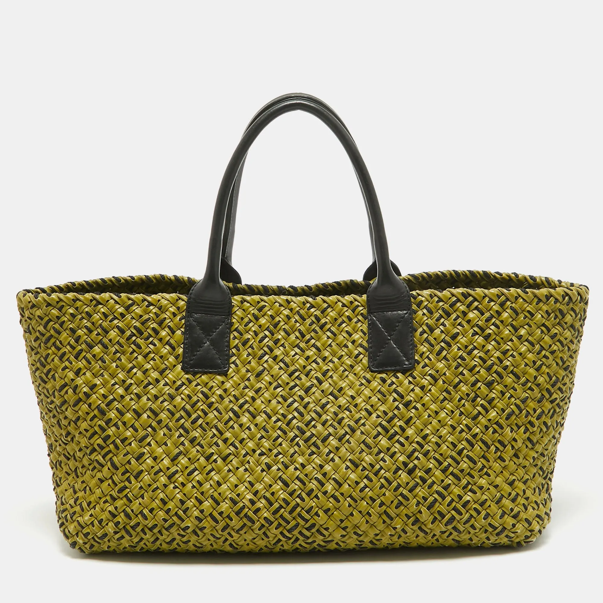 Green/Black Intrecciato Leather Limited Edition 302/750 Cabat Tote