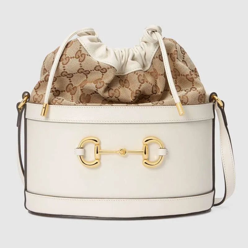 Gucci Horsebit 1955 bucket bag White leather