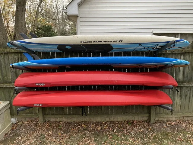 Indoor-Outdoor Wall Rack |  46 Inch Adjustable Height | Kayak & SUP