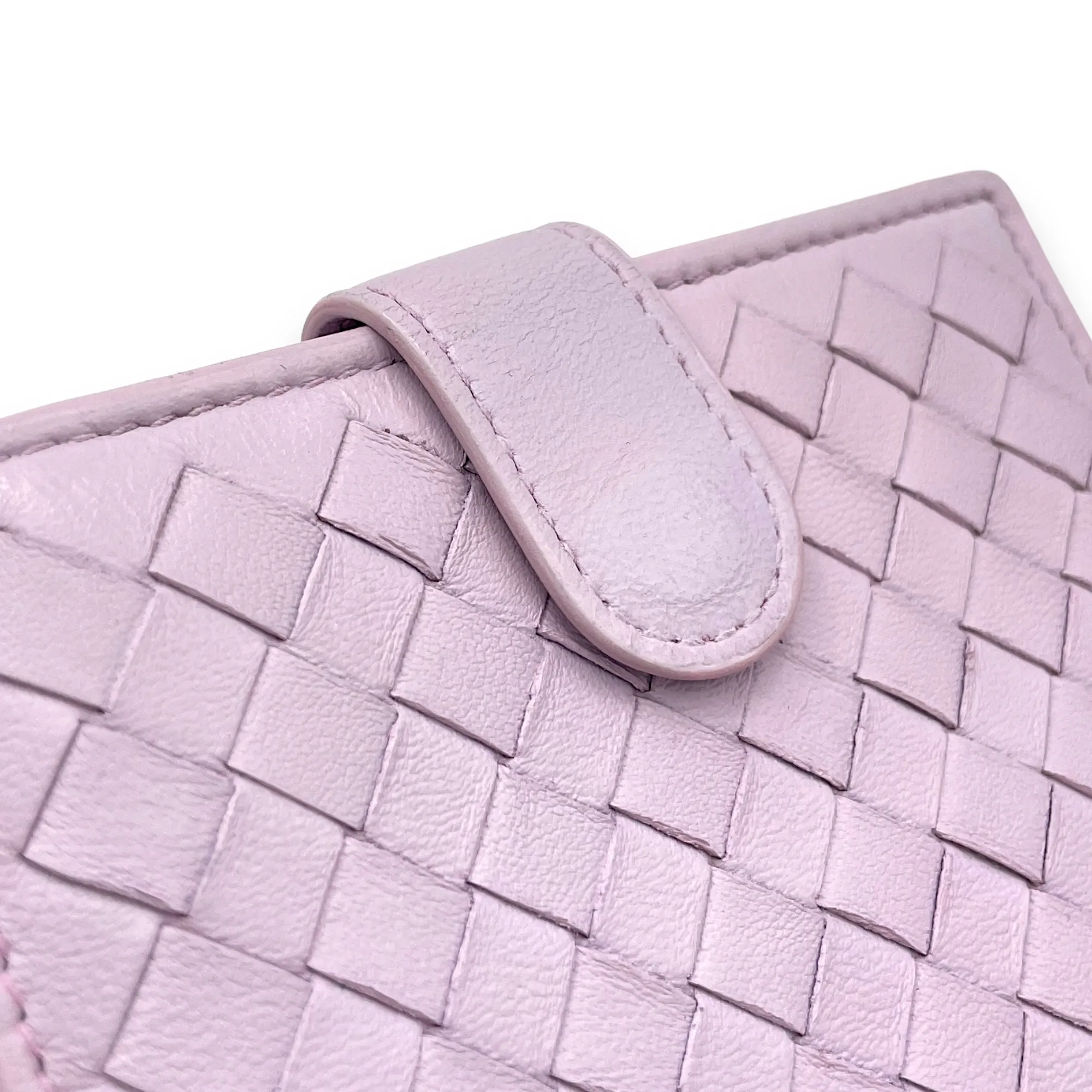 Intrecciato Purple Wallet in Lambskin, Gunmetal hardware