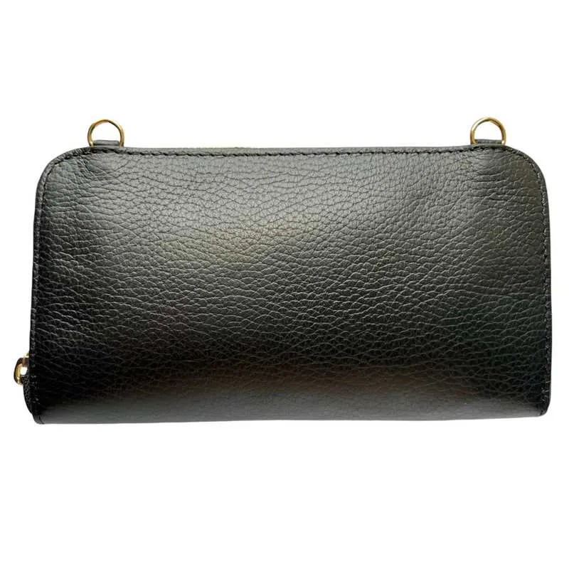 Italian Leather Cross-Body Bag Black