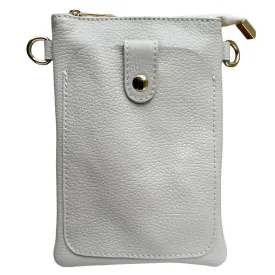 Italian Leather Crossbody Bag in Cream