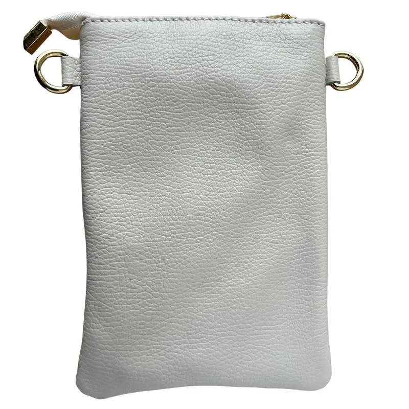 Italian Leather Crossbody Bag in Cream