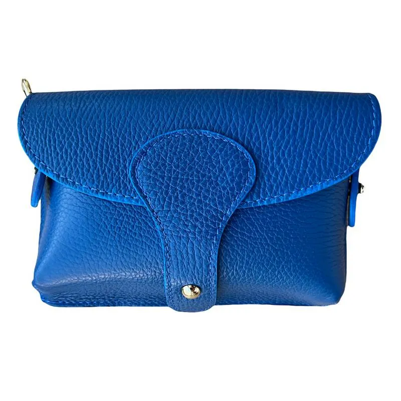 Italian Leather Mini Handbag in Royal Blue