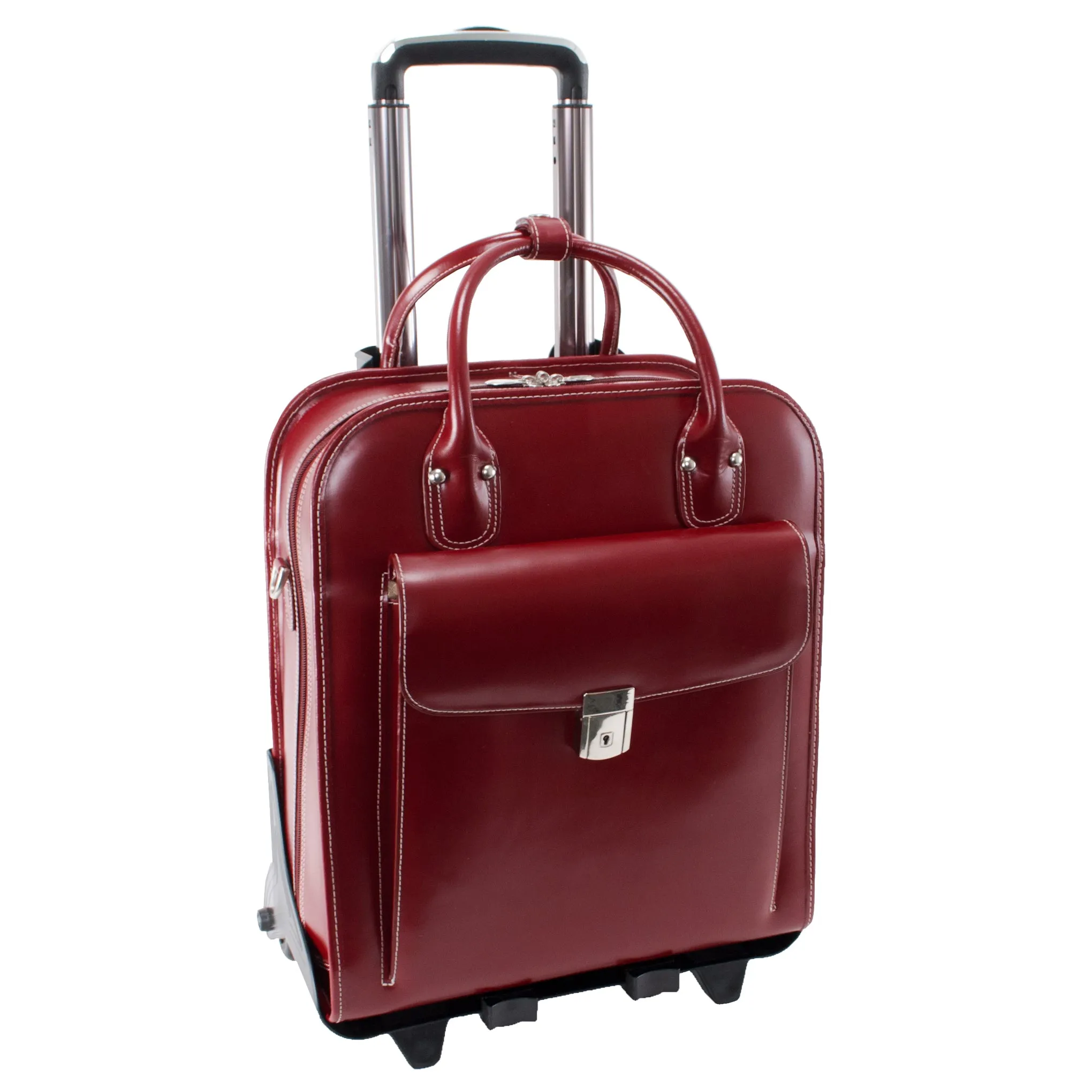 LA GRANGE | 15” Leather Vertical Detachable-Wheeled Laptop Case