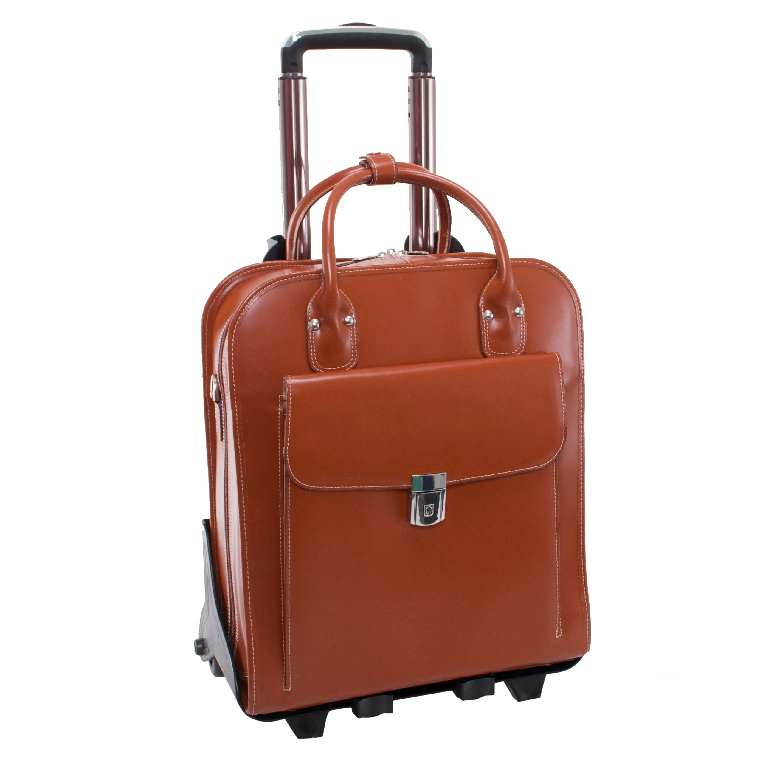 LA GRANGE | 15” Leather Vertical Detachable-Wheeled Laptop Case