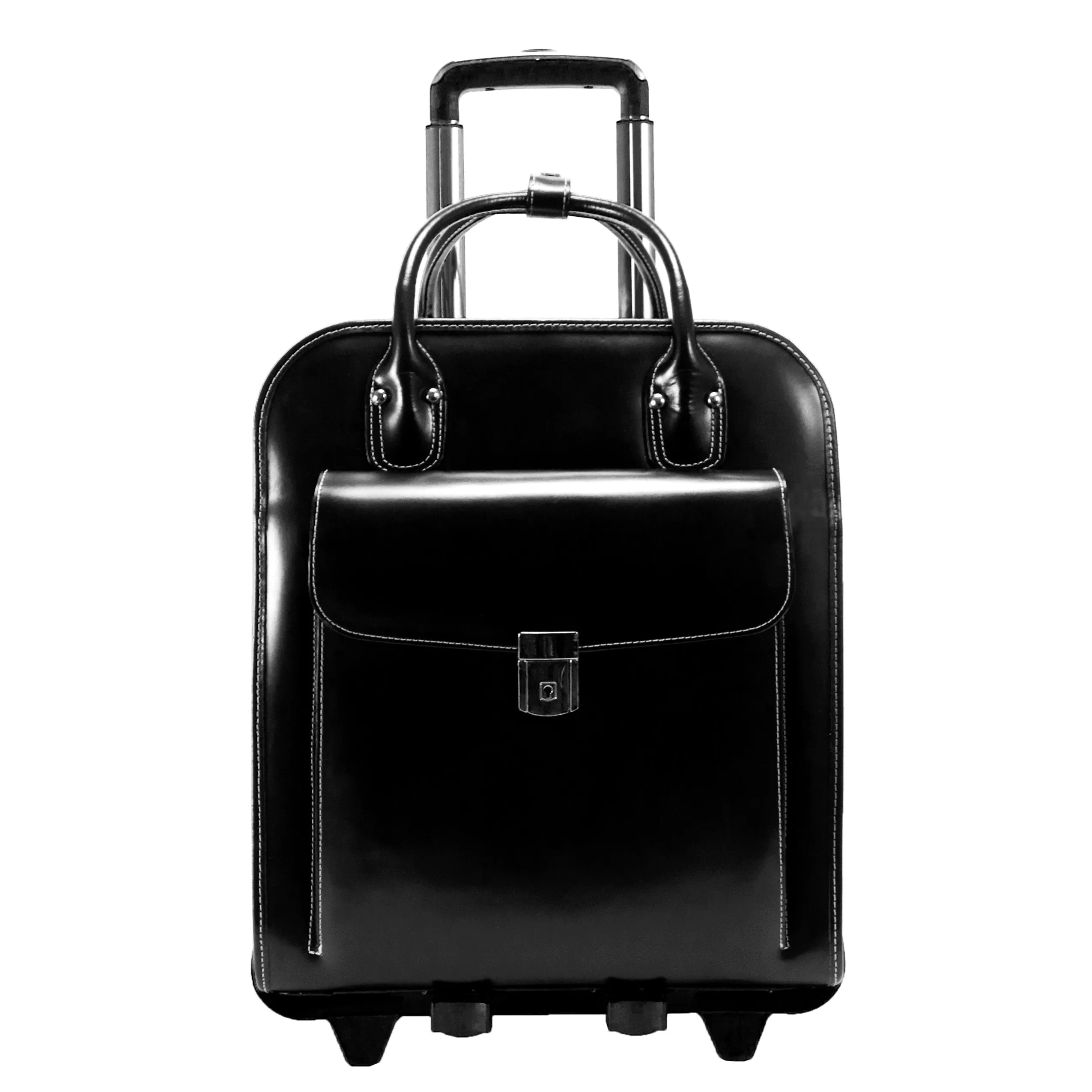 LA GRANGE | 15” Leather Vertical Detachable-Wheeled Laptop Case