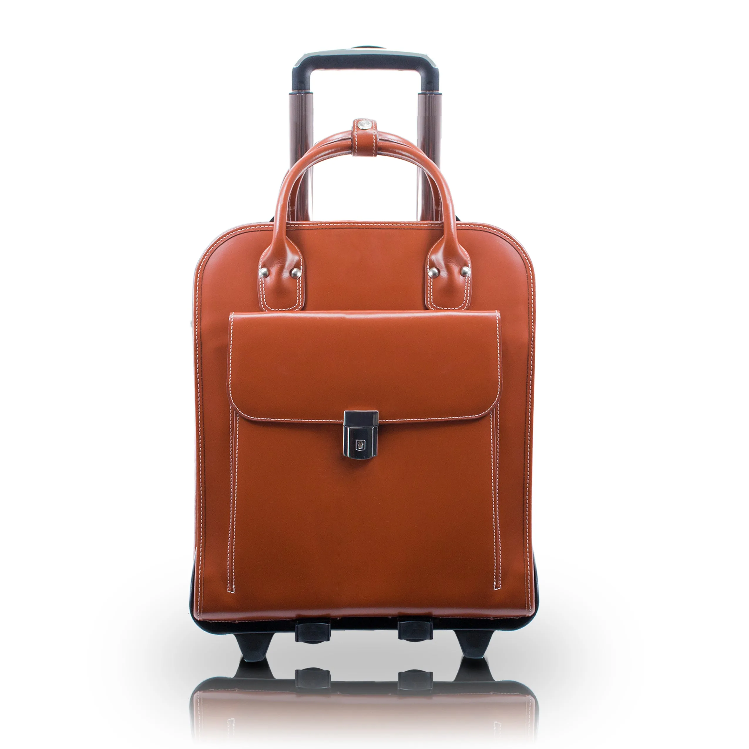 LA GRANGE | 15” Leather Vertical Detachable-Wheeled Laptop Case