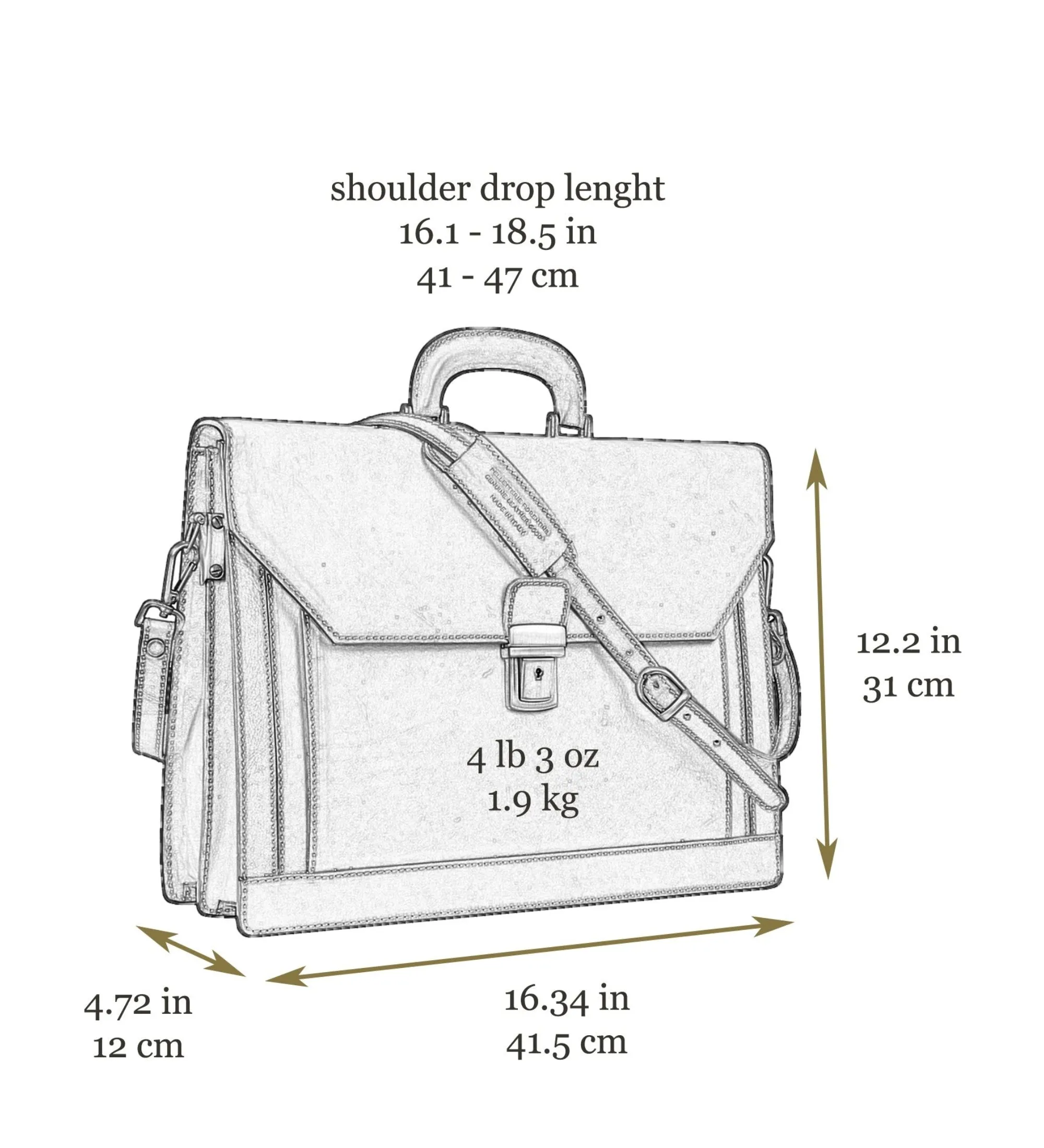 Large Leather Briefcase - Invisible Man