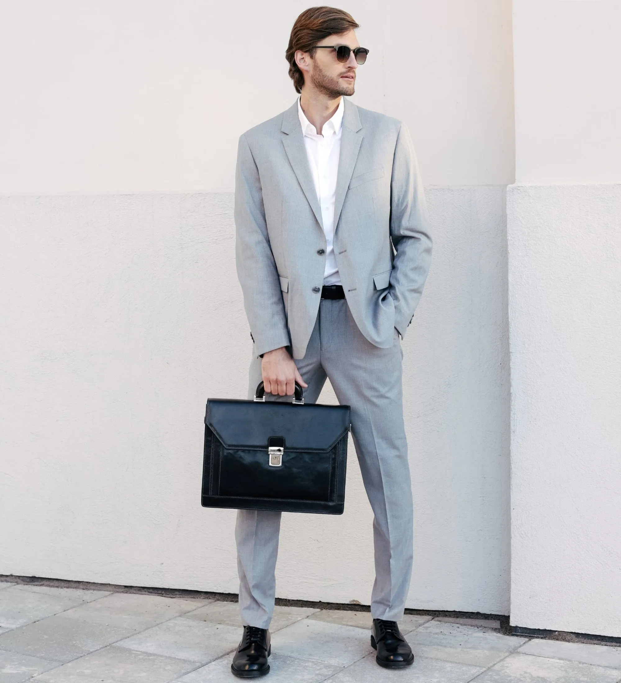 Large Leather Briefcase - Invisible Man