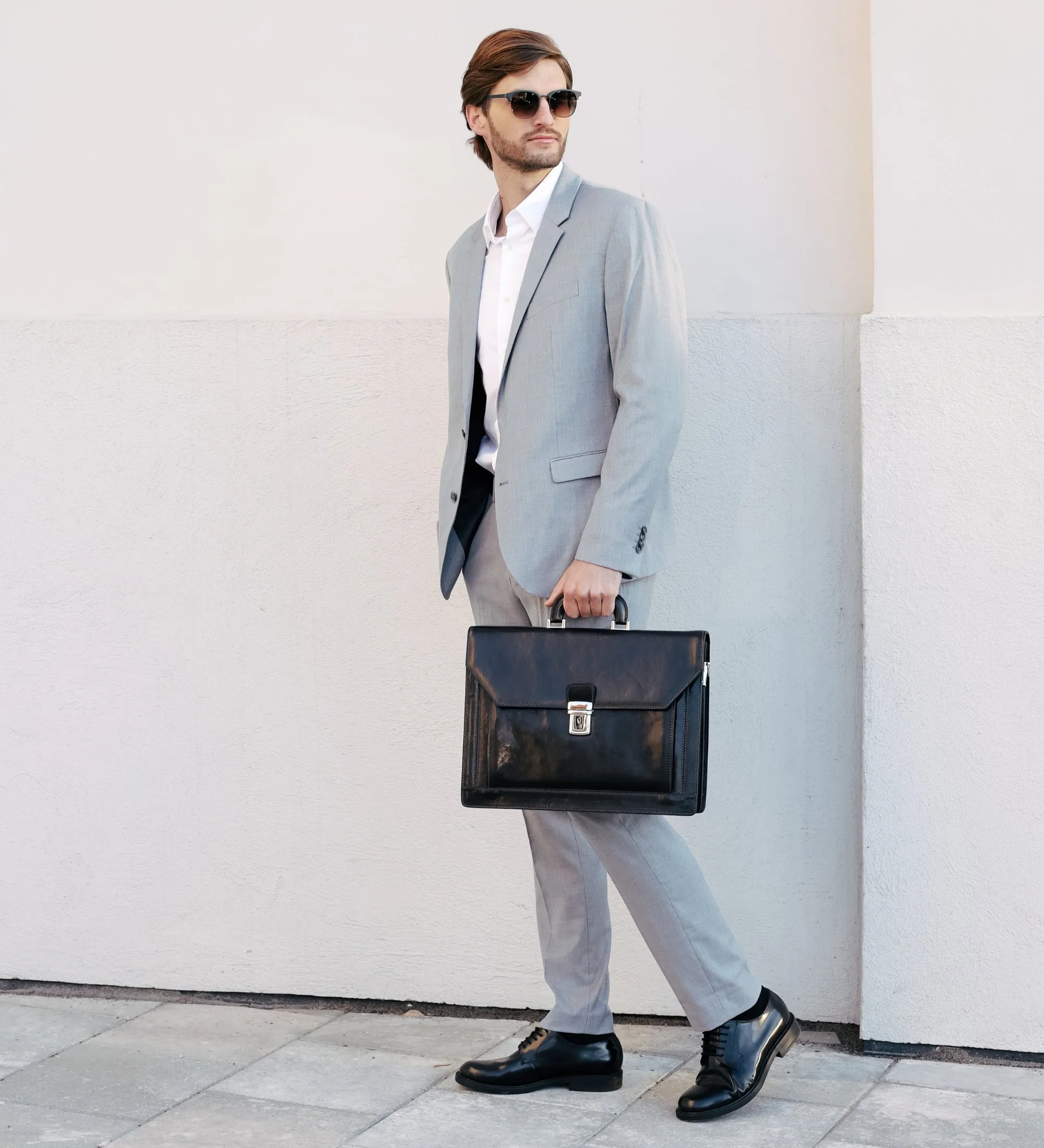 Large Leather Briefcase - Invisible Man