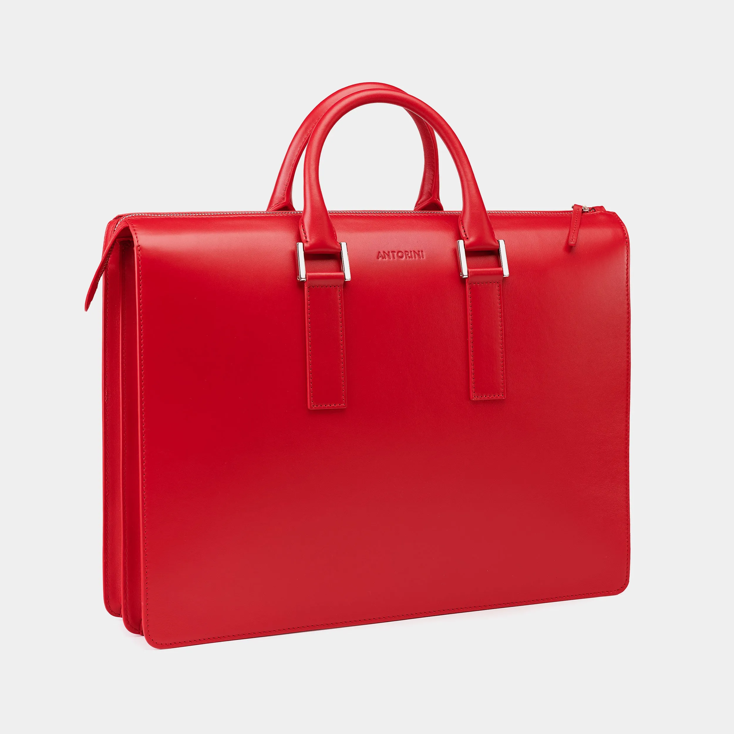 Leather Briefcase in Red