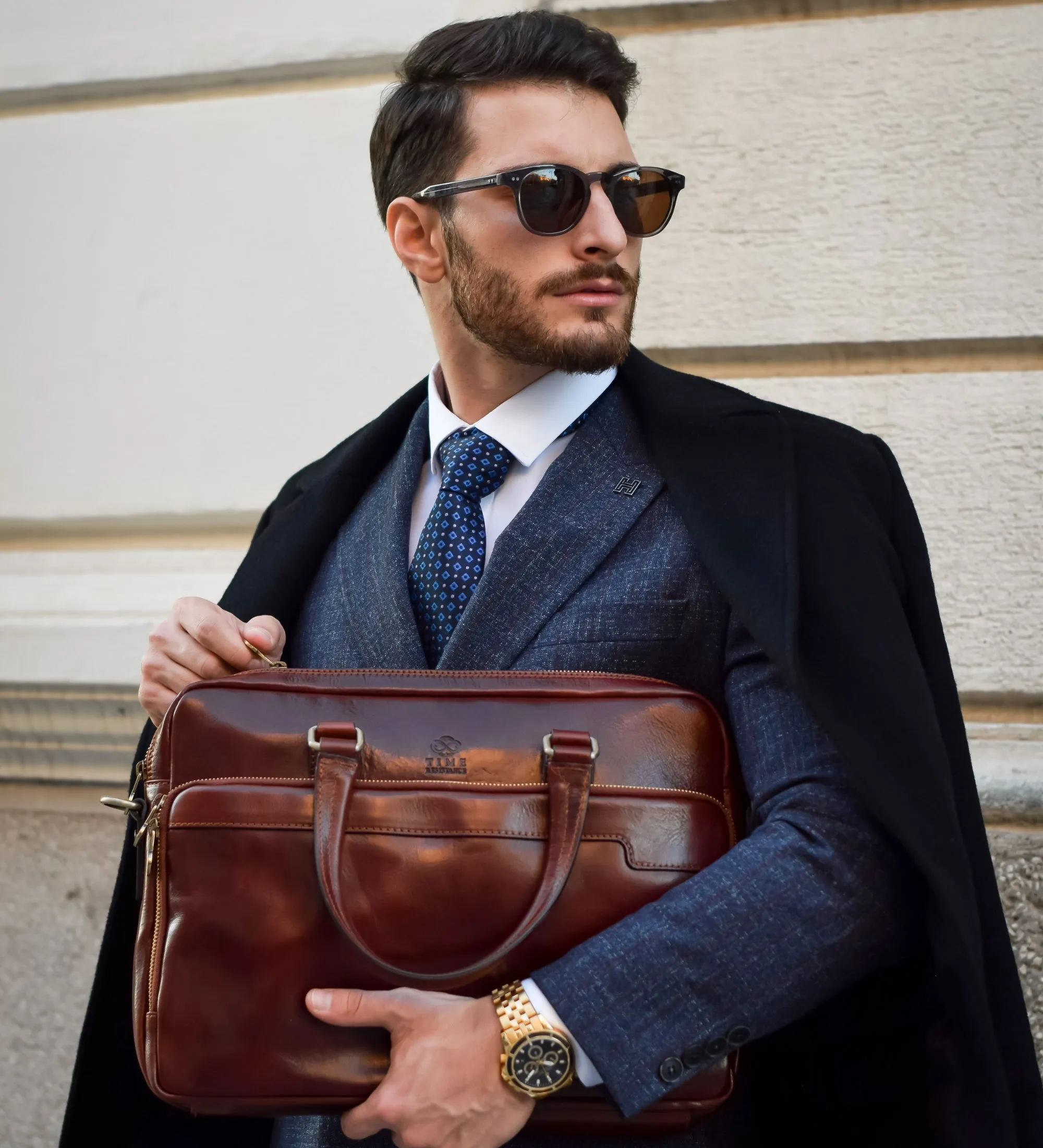 Leather Briefcase Laptop Bag - Orlando