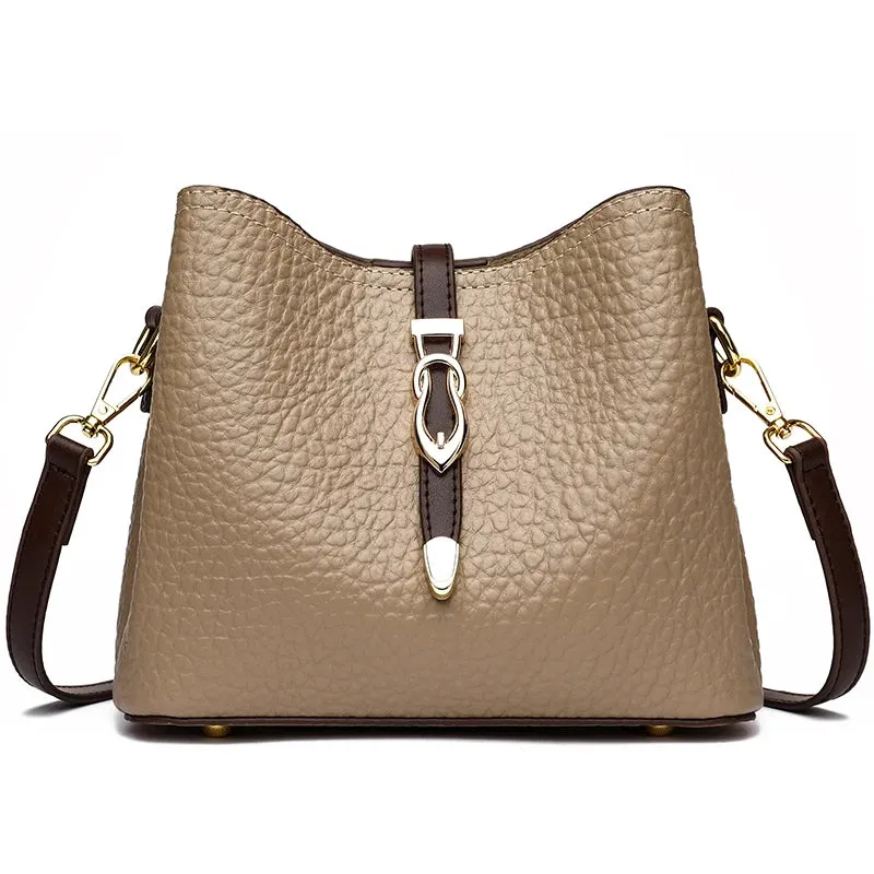 Leather Bucket Bag Crossbody Shoulder Purse