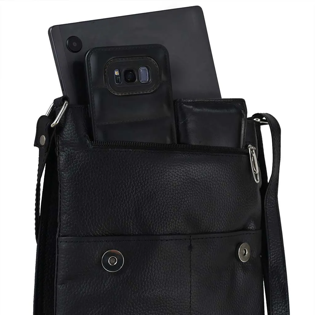 Leather Crossbody Bag Black Iconic Mini Leather Bag