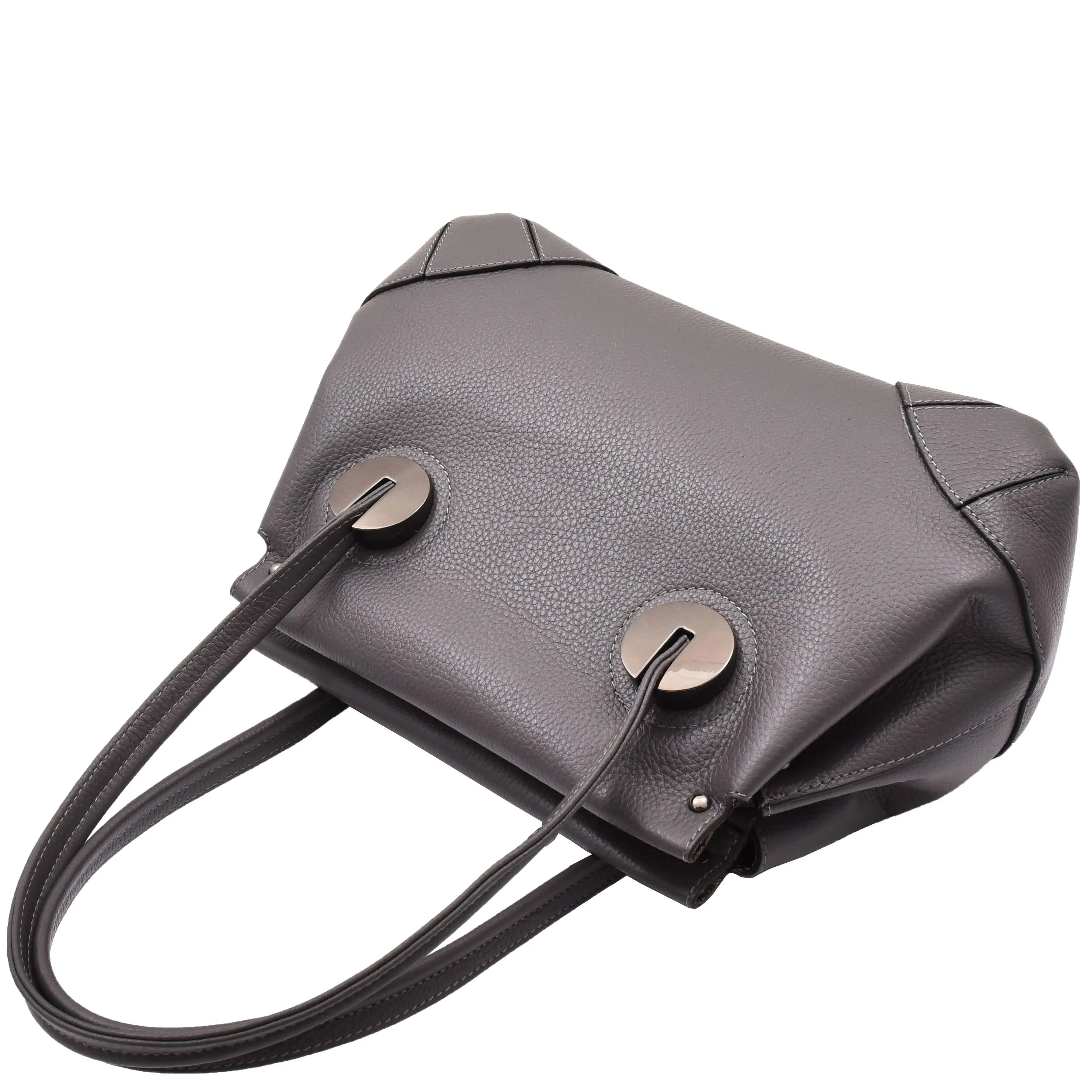 Leather Shoulder bag For Women Zip Medium Tote Handbag Susan Grey