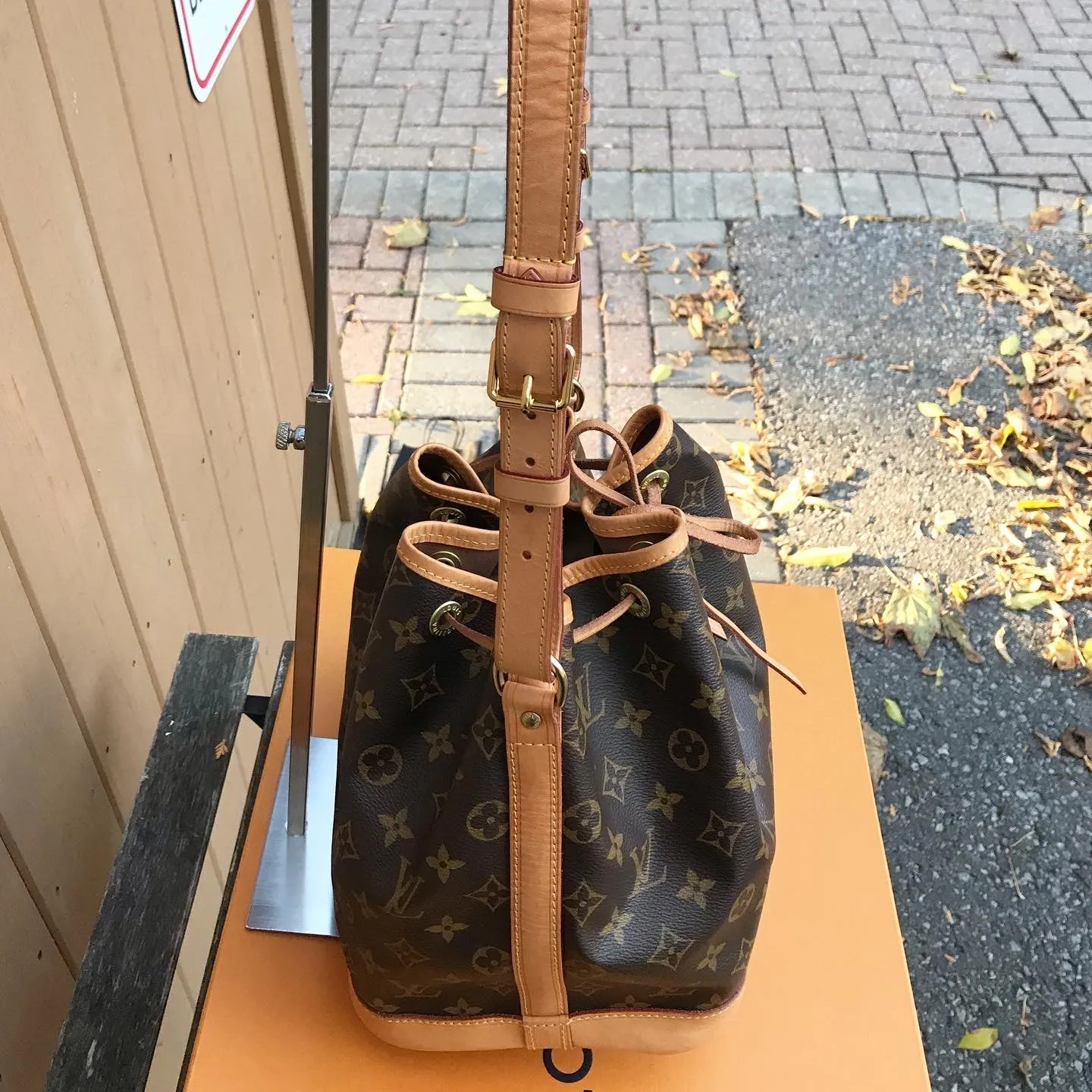 LOUIS VUITTON Monogram Canvas Petit Noe Bucket Bag