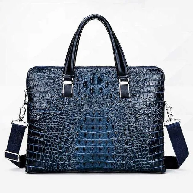 Luxury brand crocodile pattern  cowhide blue laptop