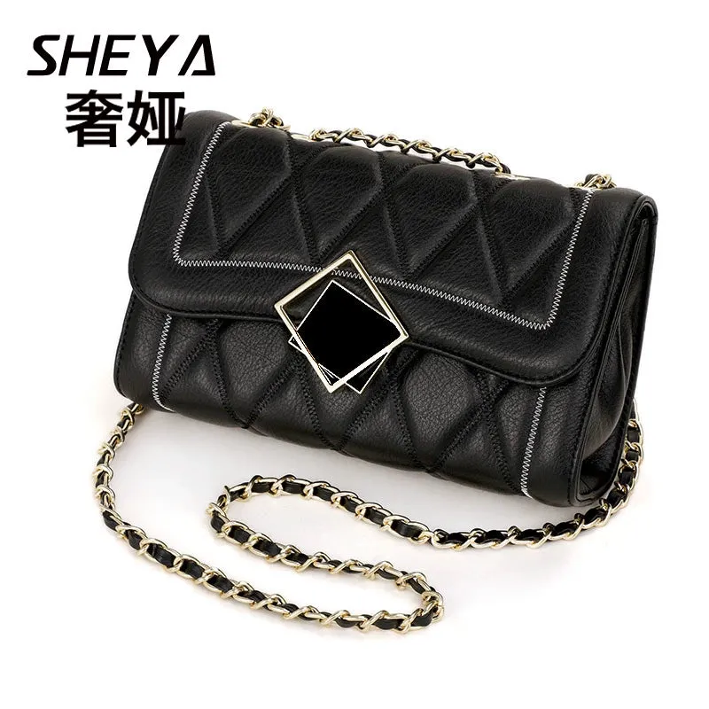 Luxury Ya Genuine Leather Women Bag 2024 New Arrival Affordable Luxury Fashion Easiest for Match First Layer Cowhide Quilted Chain Bag Female Messenger Bag