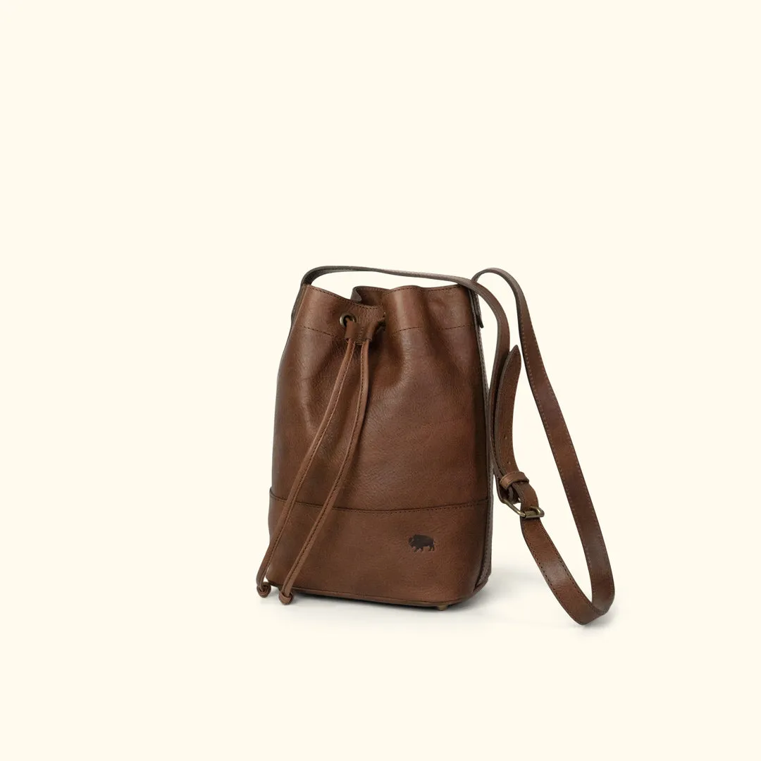 Madison Leather Bucket Bag | Dark Hazelnut