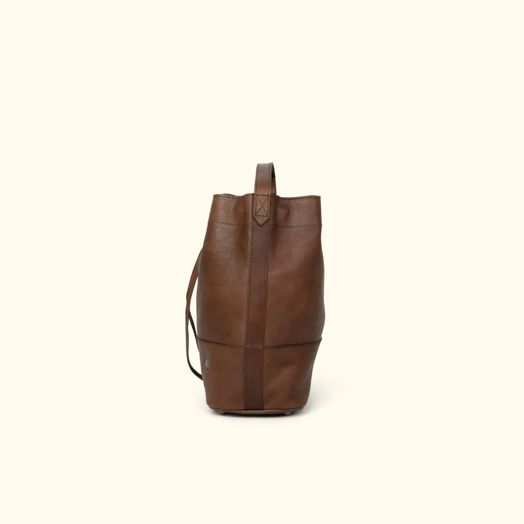 Madison Leather Bucket Bag | Dark Hazelnut