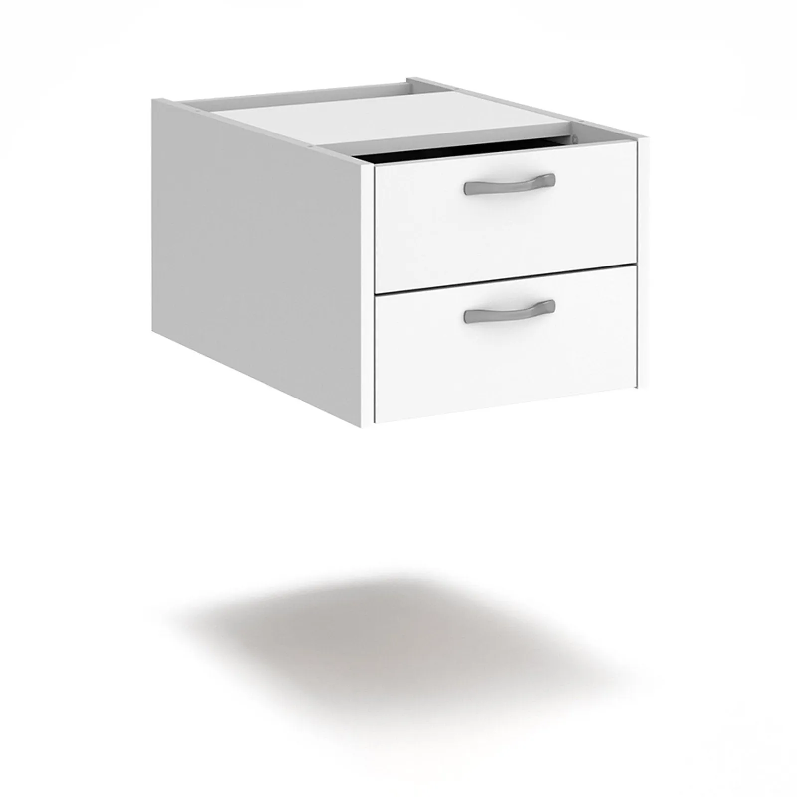 Maestro 25 shallow 2 drawer fixed pedestal for 600mm deep desks