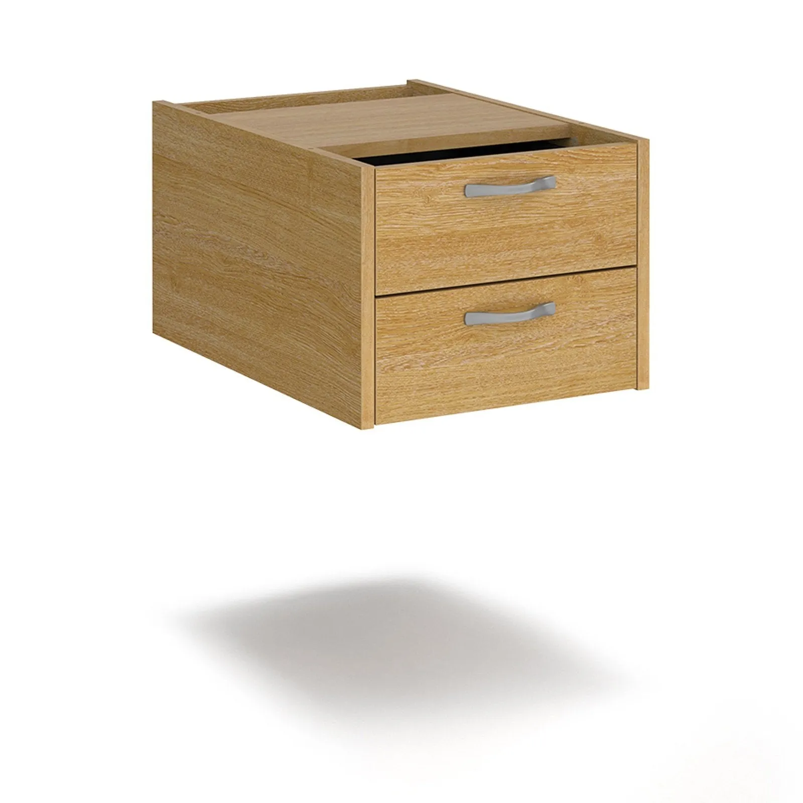 Maestro 25 shallow 2 drawer fixed pedestal for 600mm deep desks