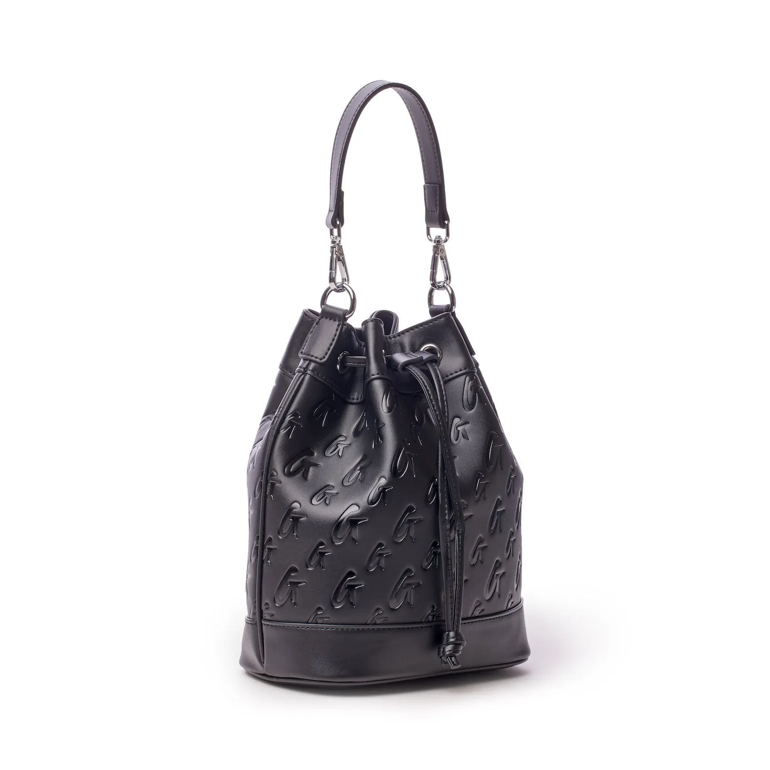 MEDIUM MONOGRAM BUCKET BAG - BLACK