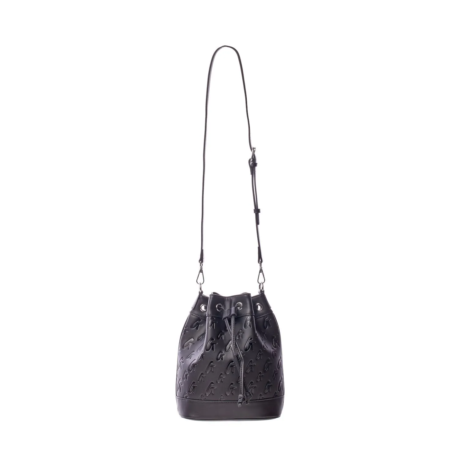 MEDIUM MONOGRAM BUCKET BAG - BLACK