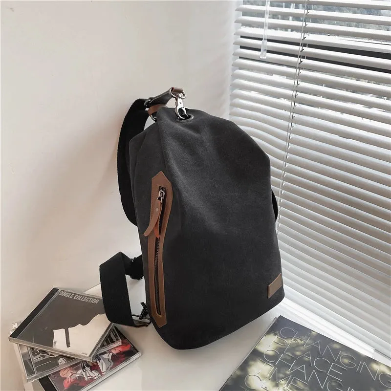 Men's and Women's Japanese-Style Retro Multi-Functional Student's Canvas Bag