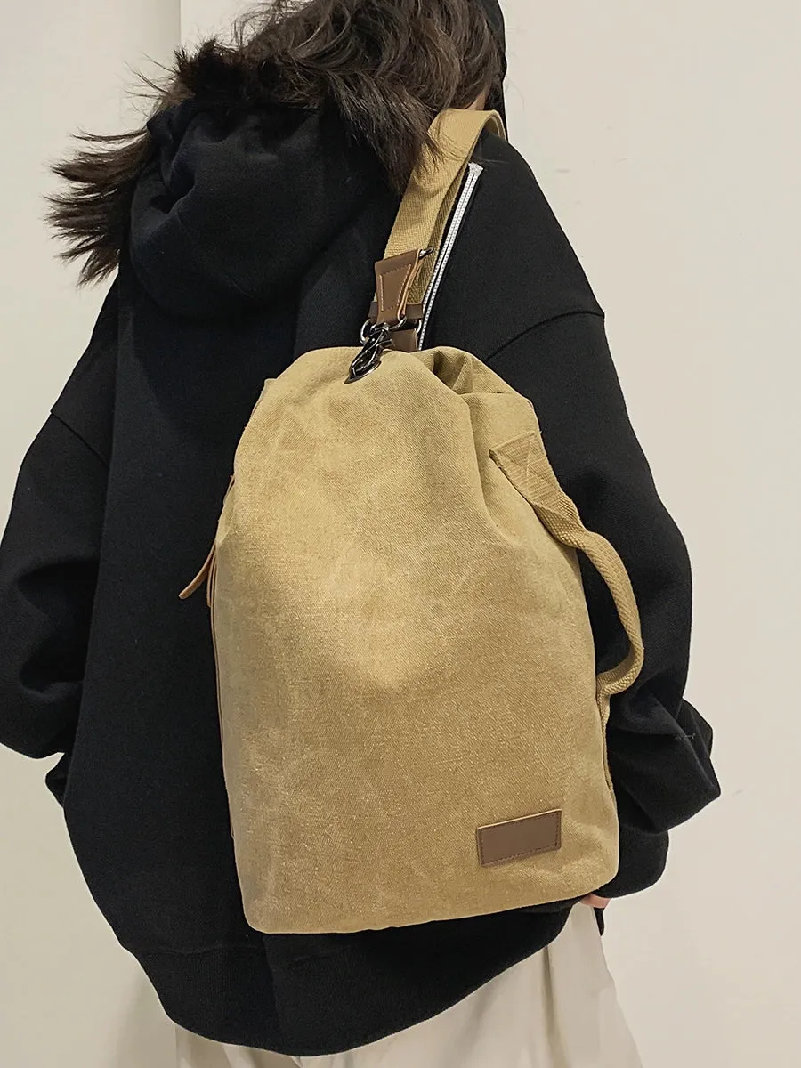 Men's and Women's Japanese-Style Retro Multi-Functional Student's Canvas Bag