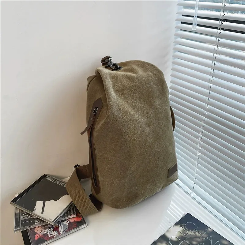 Men's and Women's Japanese-Style Retro Multi-Functional Student's Canvas Bag