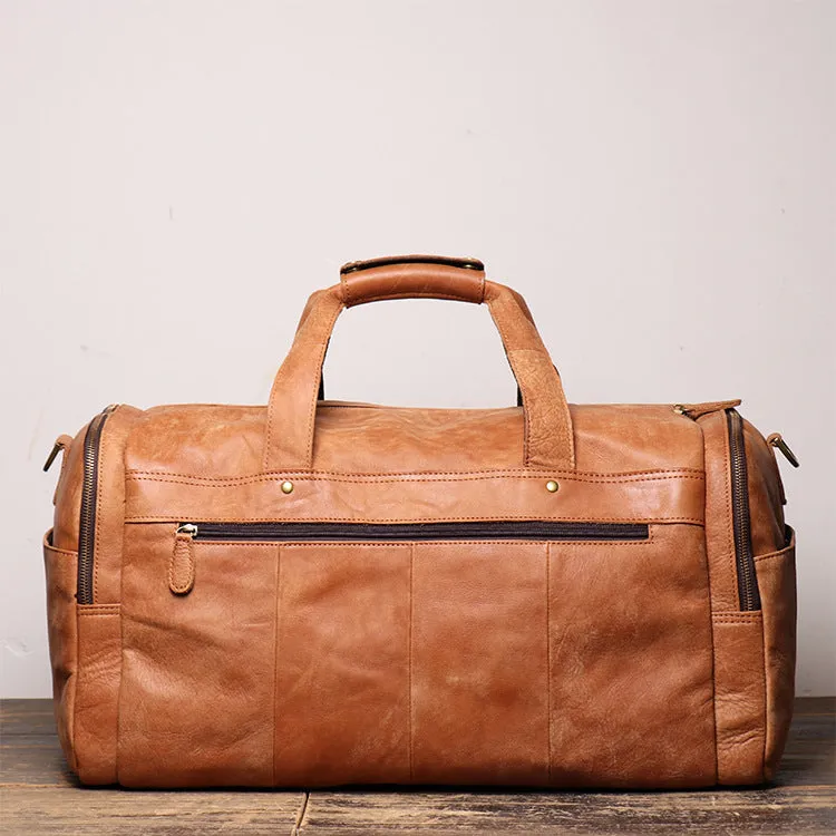 Men's Leather Travel Duffel Bag