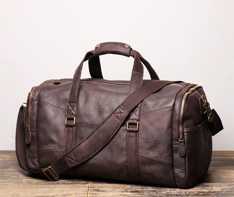 Men's Leather Travel Duffel Bag