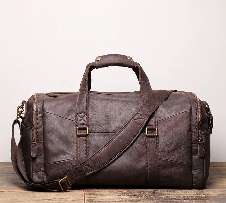 Men's Leather Travel Duffel Bag